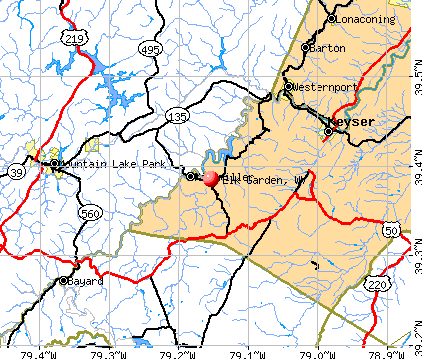 Elk Garden, WV map