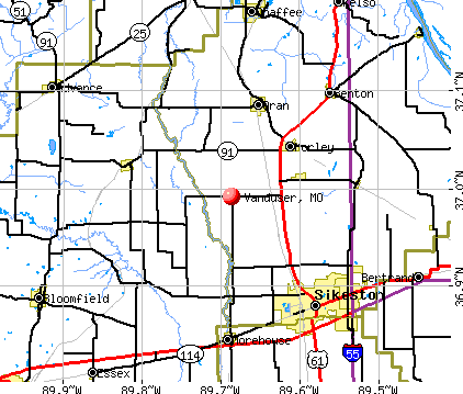 Vanduser, MO map
