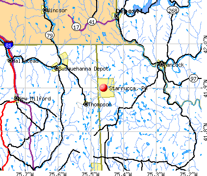 Starrucca, PA map