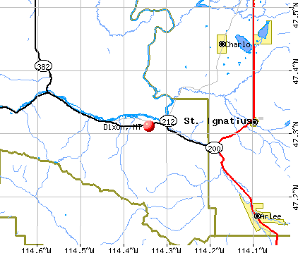 Dixon, MT map