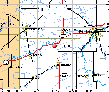 Cecil, OH map