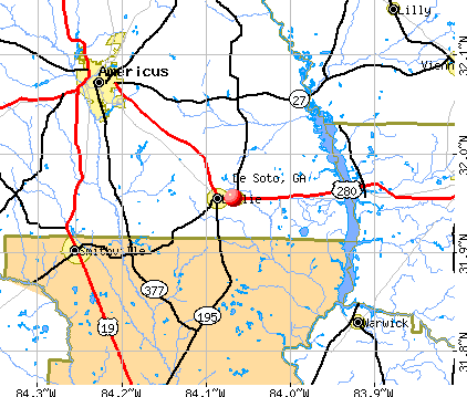De Soto, GA map