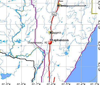 Stephenson, MI map