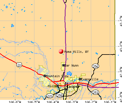 Homa Hills, WY map