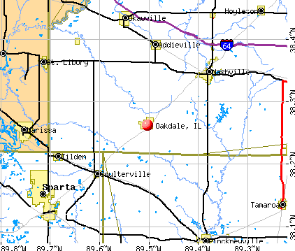 Oakdale, IL map
