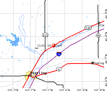 Iliff, CO map