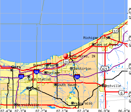 Dune Acres, IN map
