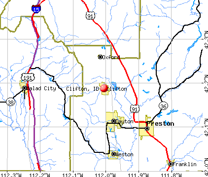 Clifton, ID map