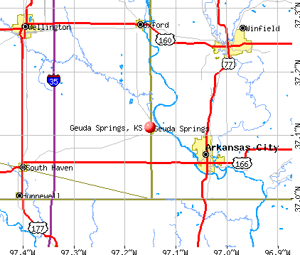 Geuda Springs, KS map