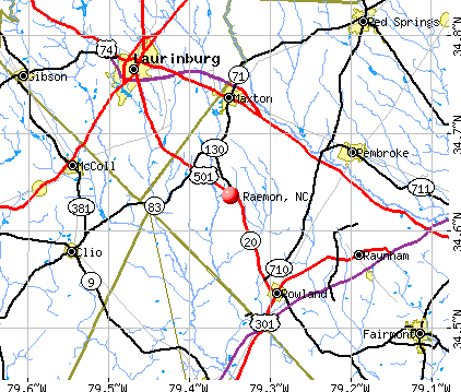 Raemon, NC map