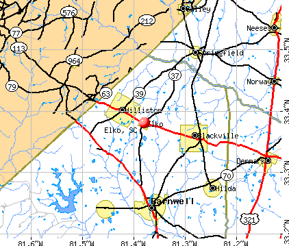 Elko, SC map
