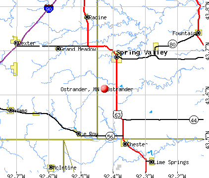 Ostrander, MN map