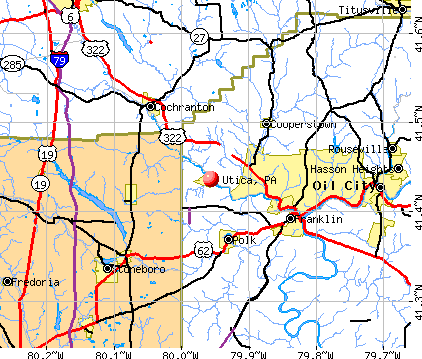 Utica, PA map