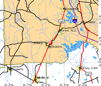 McNary, LA map