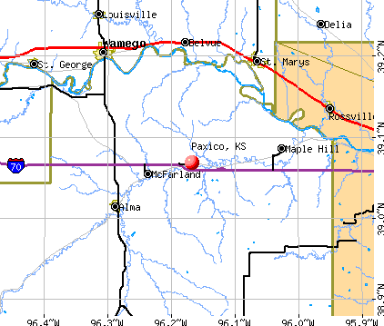 Paxico, KS map