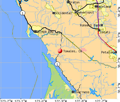 Tomales, CA map