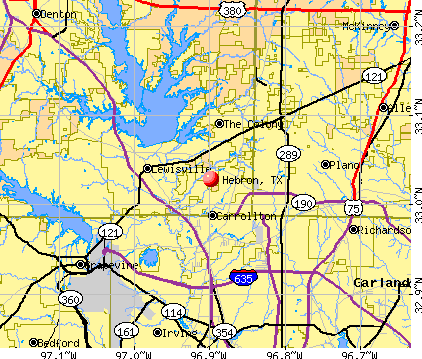 Hebron, TX map