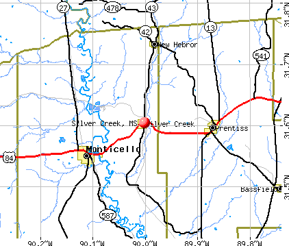Silver Creek, MS map