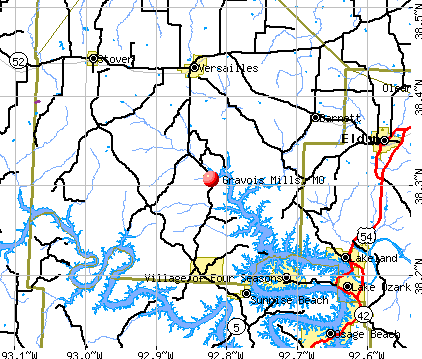 Gravois Mills, MO map