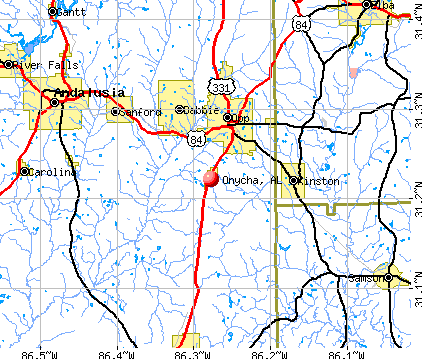 Onycha, AL map