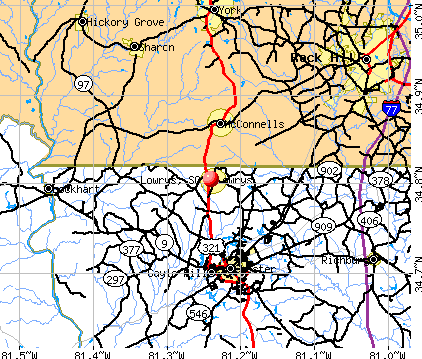 Lowrys, SC map