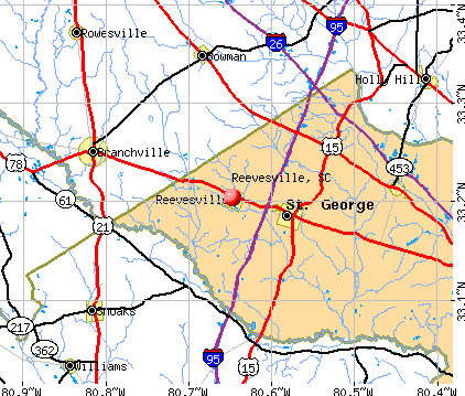 Reevesville, SC map