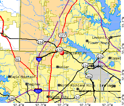 Westlake, TX map