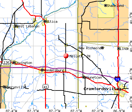 Mellott, IN map