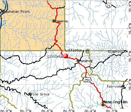 Littleton, WV map