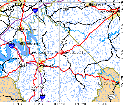 Parrottsville, TN map
