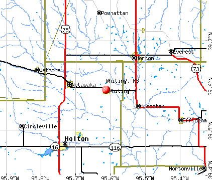 Whiting, KS map