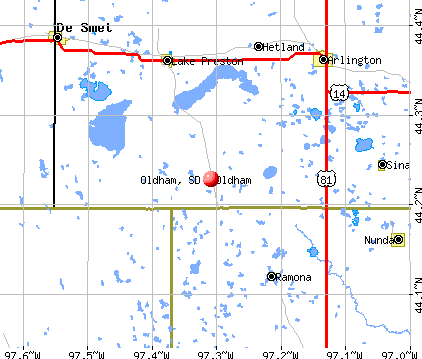 Oldham, SD map