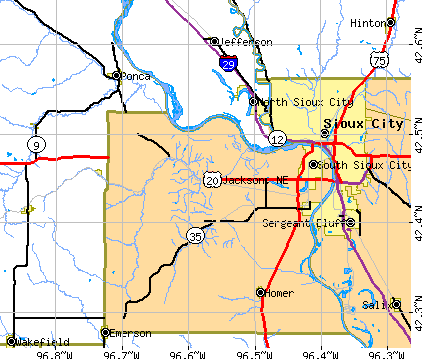 Jackson, NE map
