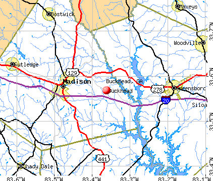Buckhead, GA map