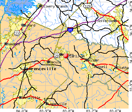Carl, GA map
