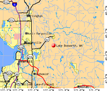 Lake Bosworth, WA map