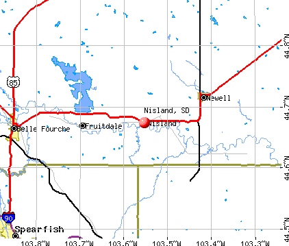 Nisland, SD map