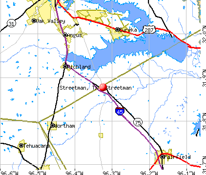 Streetman, TX map