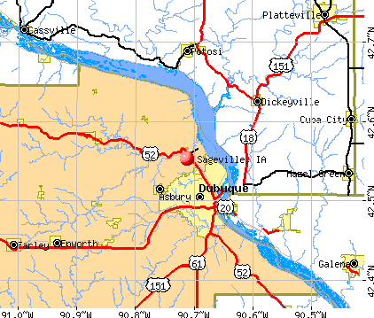 Sageville, IA map