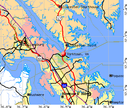 Yorktown, VA map