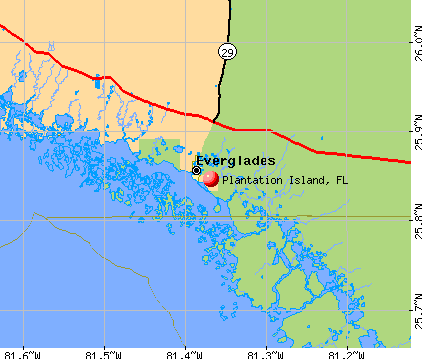 Plantation Island, FL map