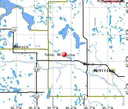Tolna, ND map