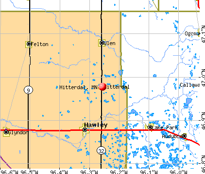 Hitterdal, MN map