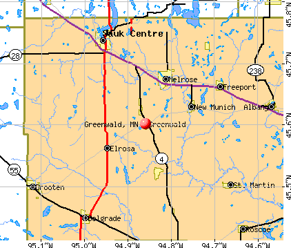 Greenwald, MN map