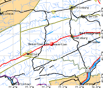 Beavertown, PA map