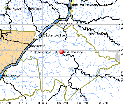 Middlebourne, WV map