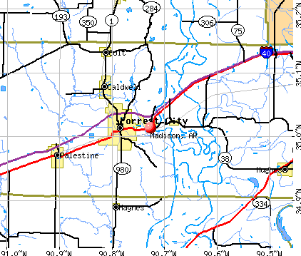 Madison, AR map