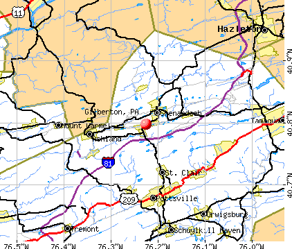 Gilberton, PA map