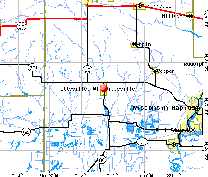 Pittsville, WI map