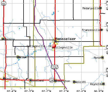 Collegeville, IN map